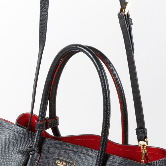 Prada Black Large Double Leather Tote - Picture 2 of 14